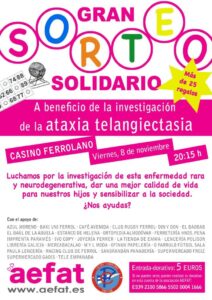 Sorteo Aefat Ferrol 8 nov 19 Cartel ataxia telangiectasia