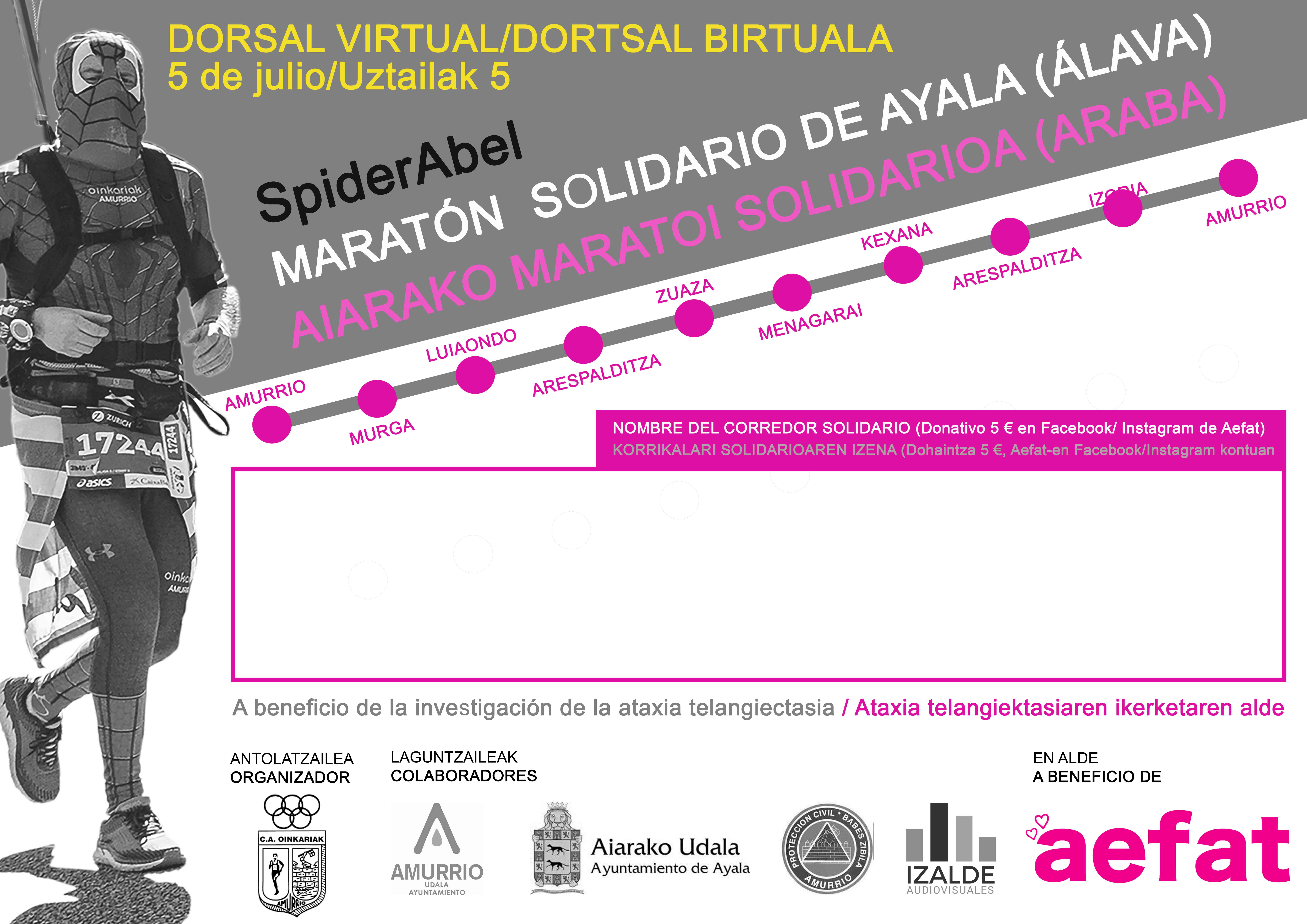 DORSAL maraton SpiderAbel para Aefat 5