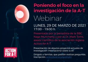 Webinar Action for A T 29 marzo 2021 ataxia telangiectasia investigación