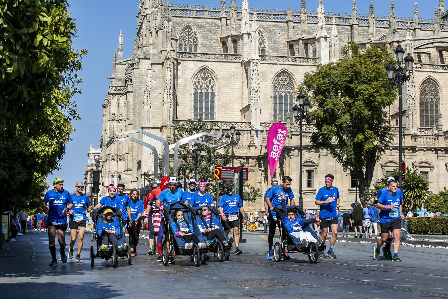 Equipo Zurich Aefat en Zurich Maratón Sevilla 2022 Foto Xavier dArquer Catedral