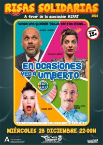 Cartel La Cochera función solidaria a beneficio de Aefat